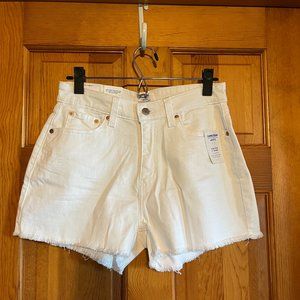 Levi's High-RIse White 3" Denim Shorts NWT